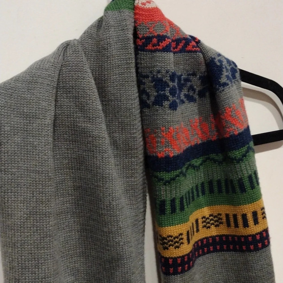 NWT Nordstrom Rack Wool Blend Multicolor Stripe Scarf w/Fringe -Boho Festival - Picture 3 of 7